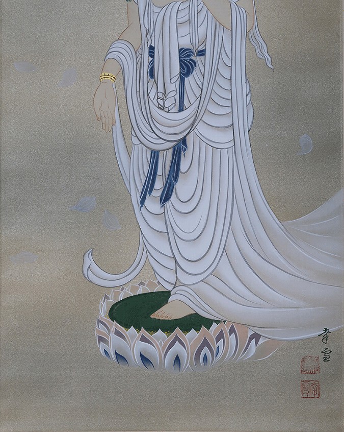 国井幸雪 福寿来観音 | 掛軸(掛け軸)販売／表装ご依頼は掛軸いっぷく