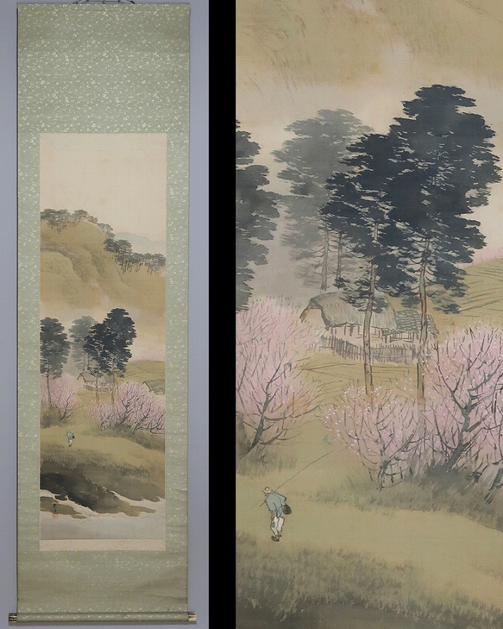 田中頼璋 春景山水 | 掛軸(掛け軸)販売／表装ご依頼は掛軸いっぷく掛軸