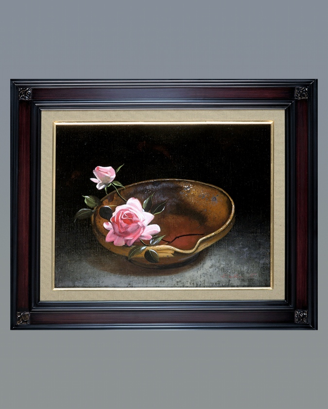 九鬼三郎 魯山人に薔薇 [F6号]（新品額） | 掛軸(掛け軸)販売／表装ご