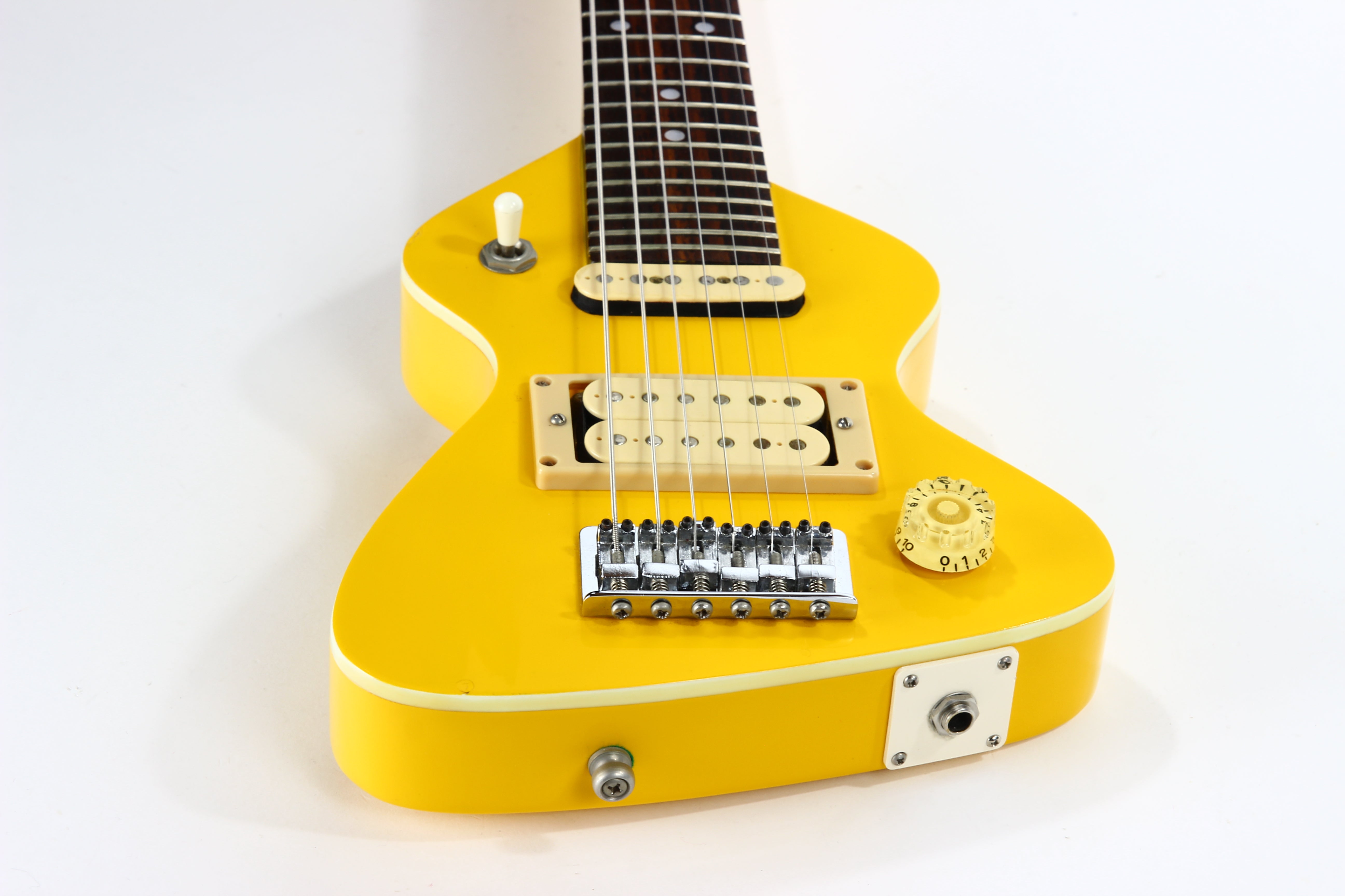 c. 1983 Hondo Dan Erlewine Chiquita Banana Yellow Travel Guitar w