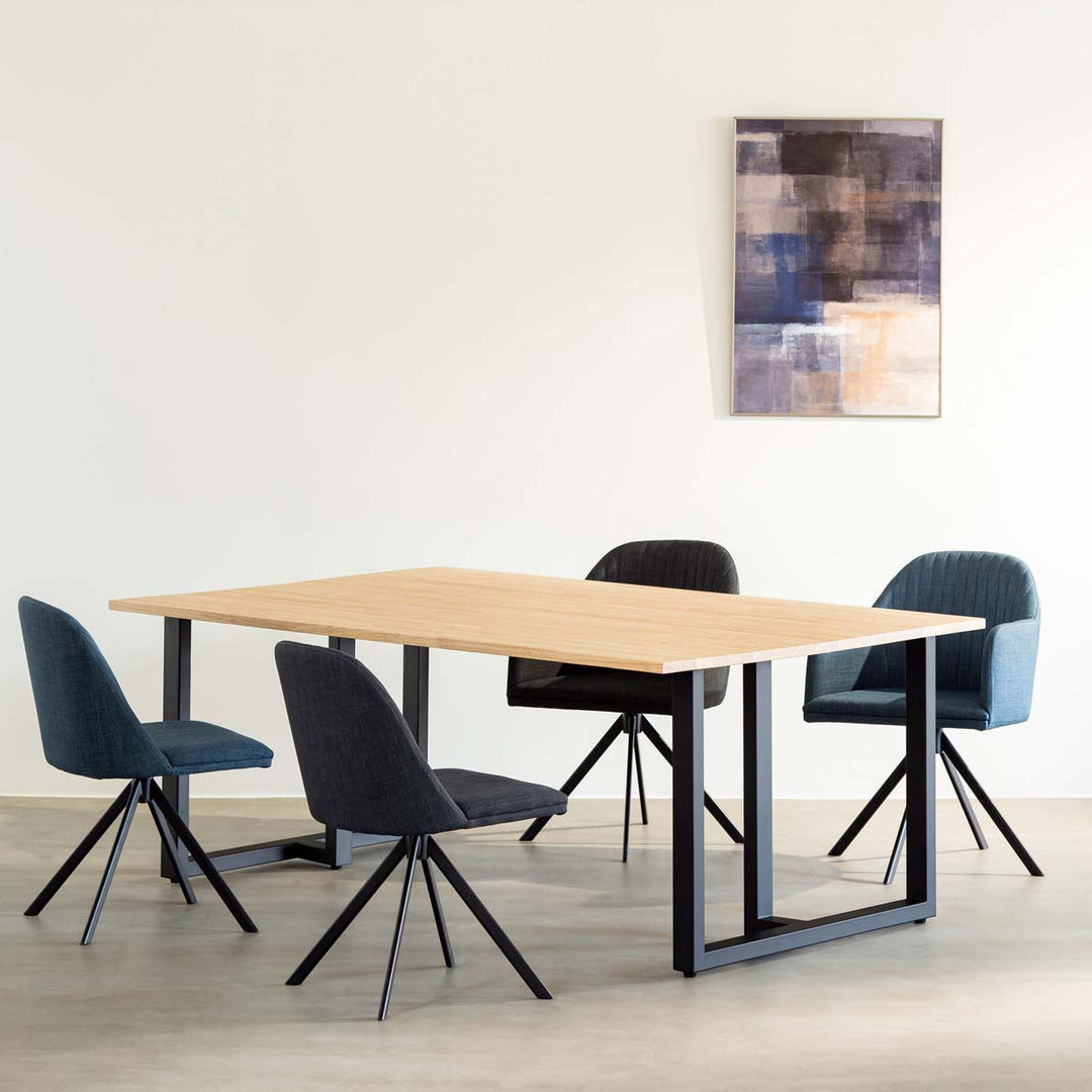 THE TABLE / ラバーウッド ナチュラル × Tube T - Black Steel × W100