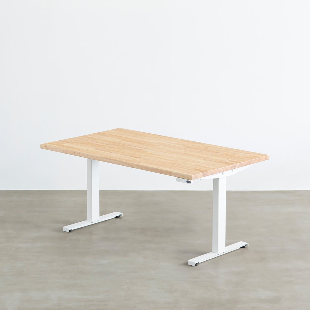 THE TABLE / ラバーウッド ナチュラル × スマート電動昇降脚 – KANADEMONO