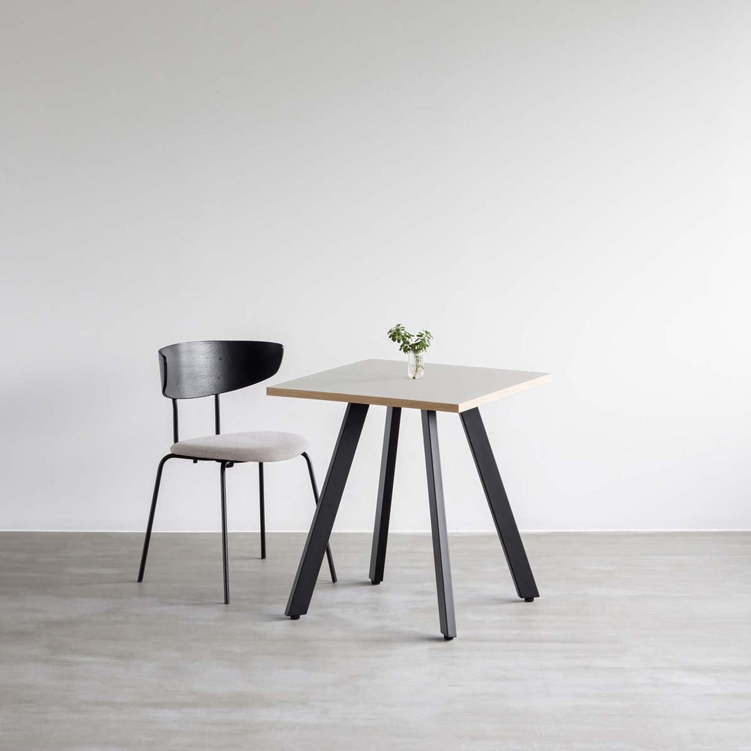 THE CAFE TABLE / リノリウム Black Steel 4pin × スクエア 60 - 80