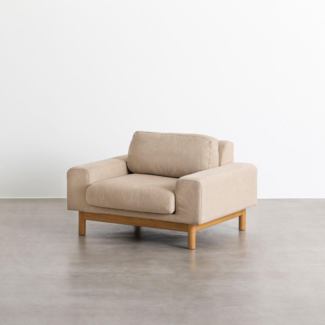 Natural - Modern ファブリック ソファ 1 seater – KANADEMONO