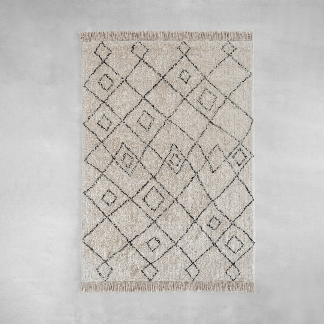 Moroccan Design Tufted Rug - Ivory 140×200 – KANADEMONO