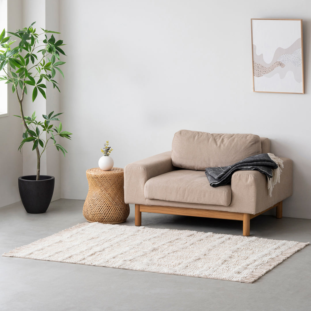 Gridlines Playful Cotton Blend Rug – KANADEMONO