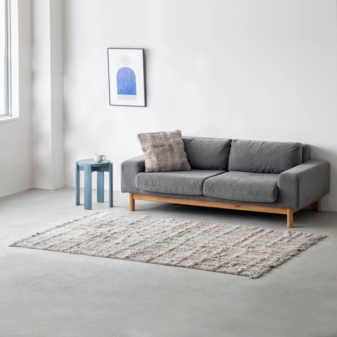 Gridlines Playful Cotton Blend Rug - Gray – KANADEMONO