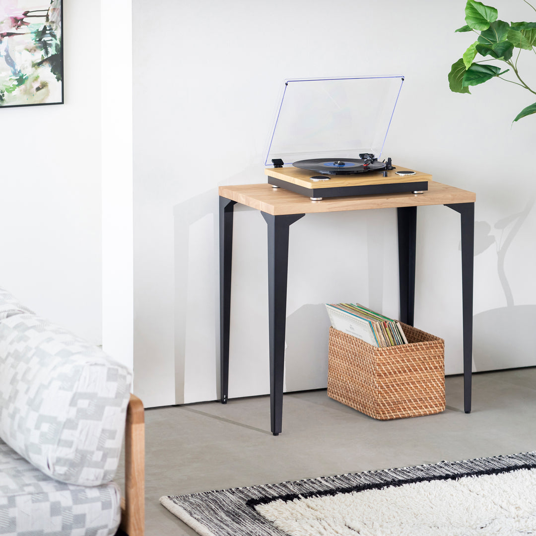 THE TABLE / コンパクトデスク ラバーウッド アッシュグレー × Black