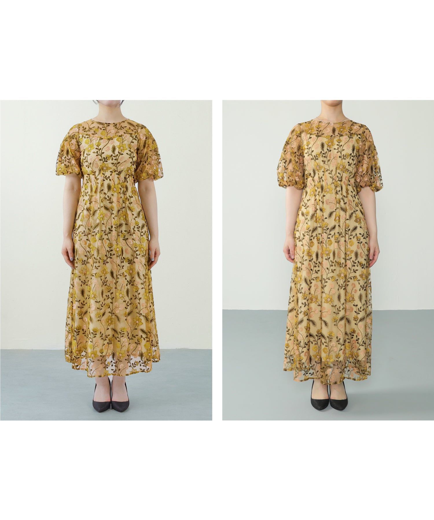 フラワー刺繍 パーティー ドレス 結婚式 お呼ばれ オケージョン