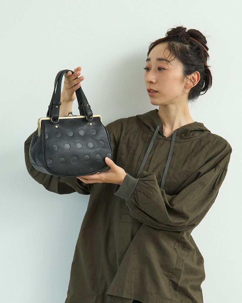 上品に決まる大人の水玉「キャンディ がま口 ミニ ボストンバッグ
