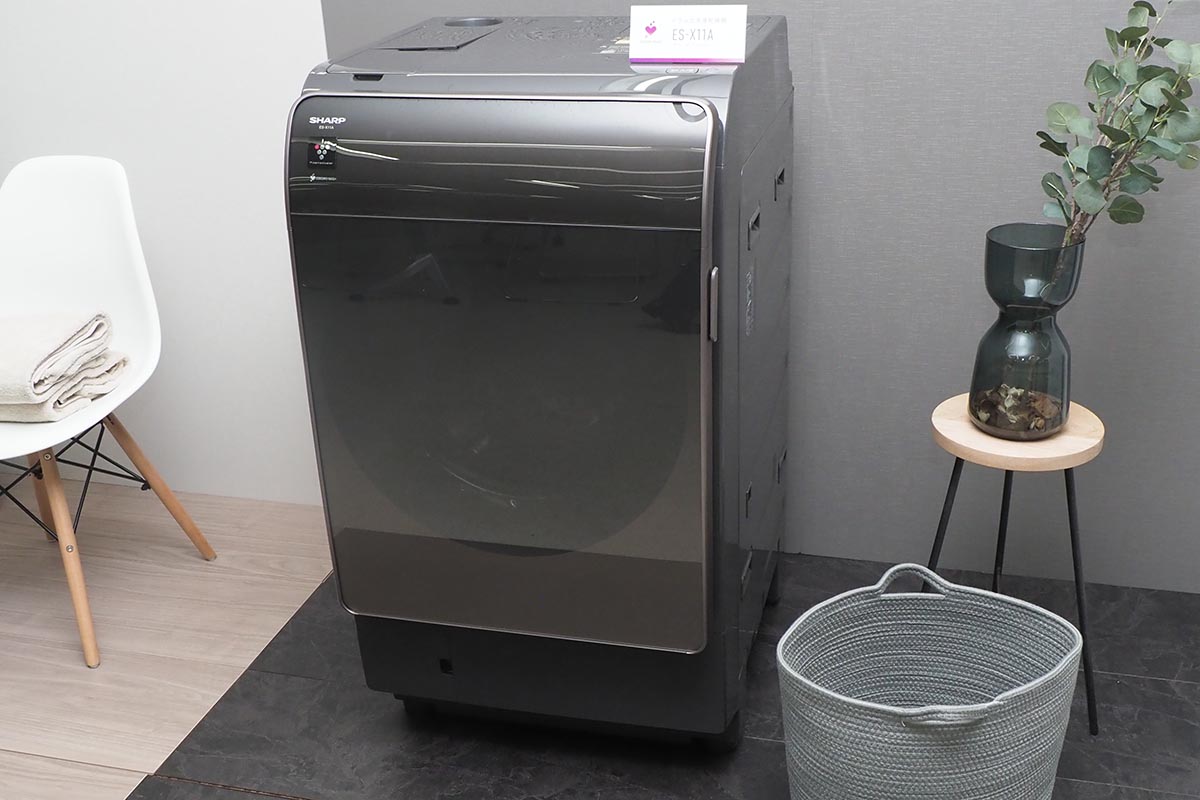 シャープ、マンタのエラ形状から学んだドラム式洗濯機。乾燥まで80分の