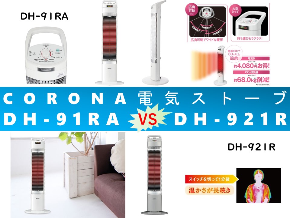 比較】コアヒートDH-91RAとDH-921Rの違いを5つの特性別に徹底比較