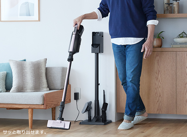 特長：使いやすい ： スティッククリーナー（コードレス式）PKV-BK50L