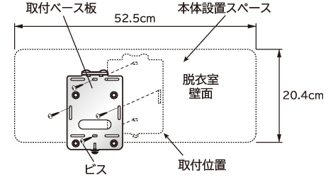 脱衣室暖房機 壁面取付タイプ（HDD-50S 据え付け説明）：日立の家電品