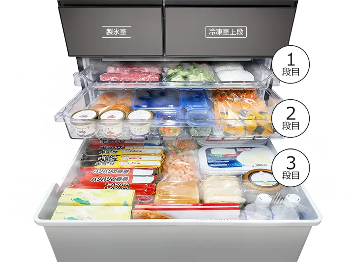 特長：冷凍室 ： 冷蔵庫 ： 日立の家電品