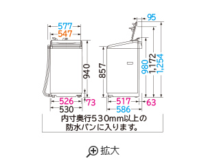 仕様：全自動洗濯機 ビートウォッシュ BW-V70G ： 洗濯機・衣類乾燥機