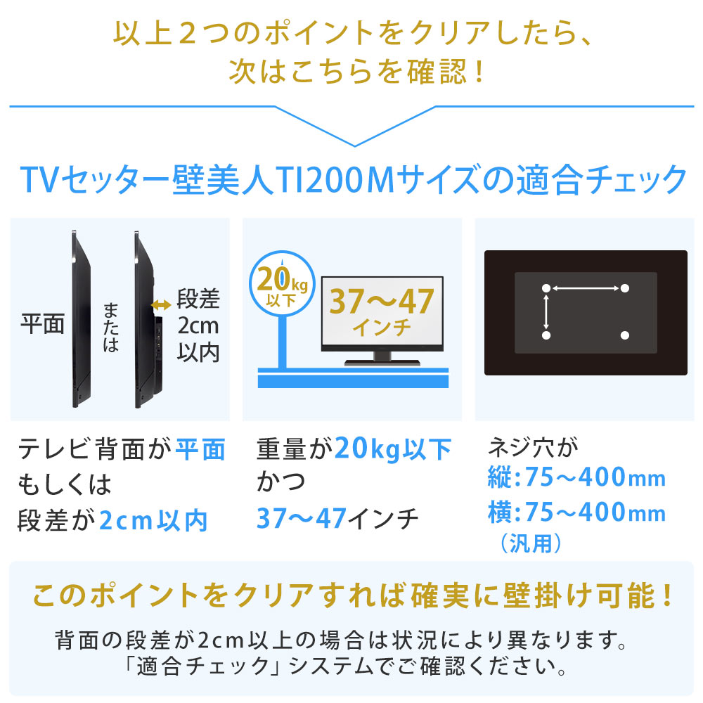 TVセッター壁美人TI200 Mサイズ / 壁美人.net ホッチキスで壁収納を