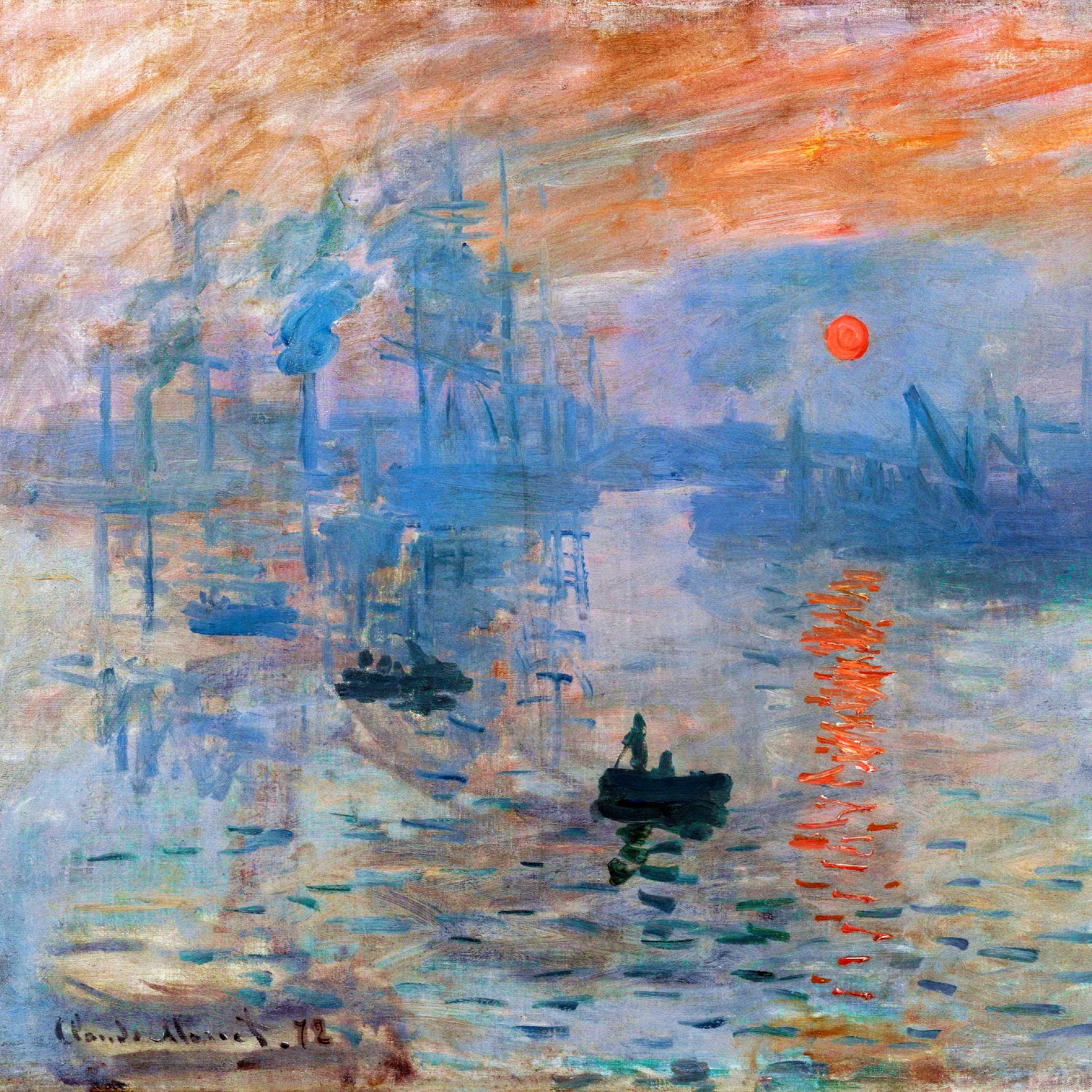 無料壁紙】クロード・モネ「印象・日の出 (1872)」 / Claude