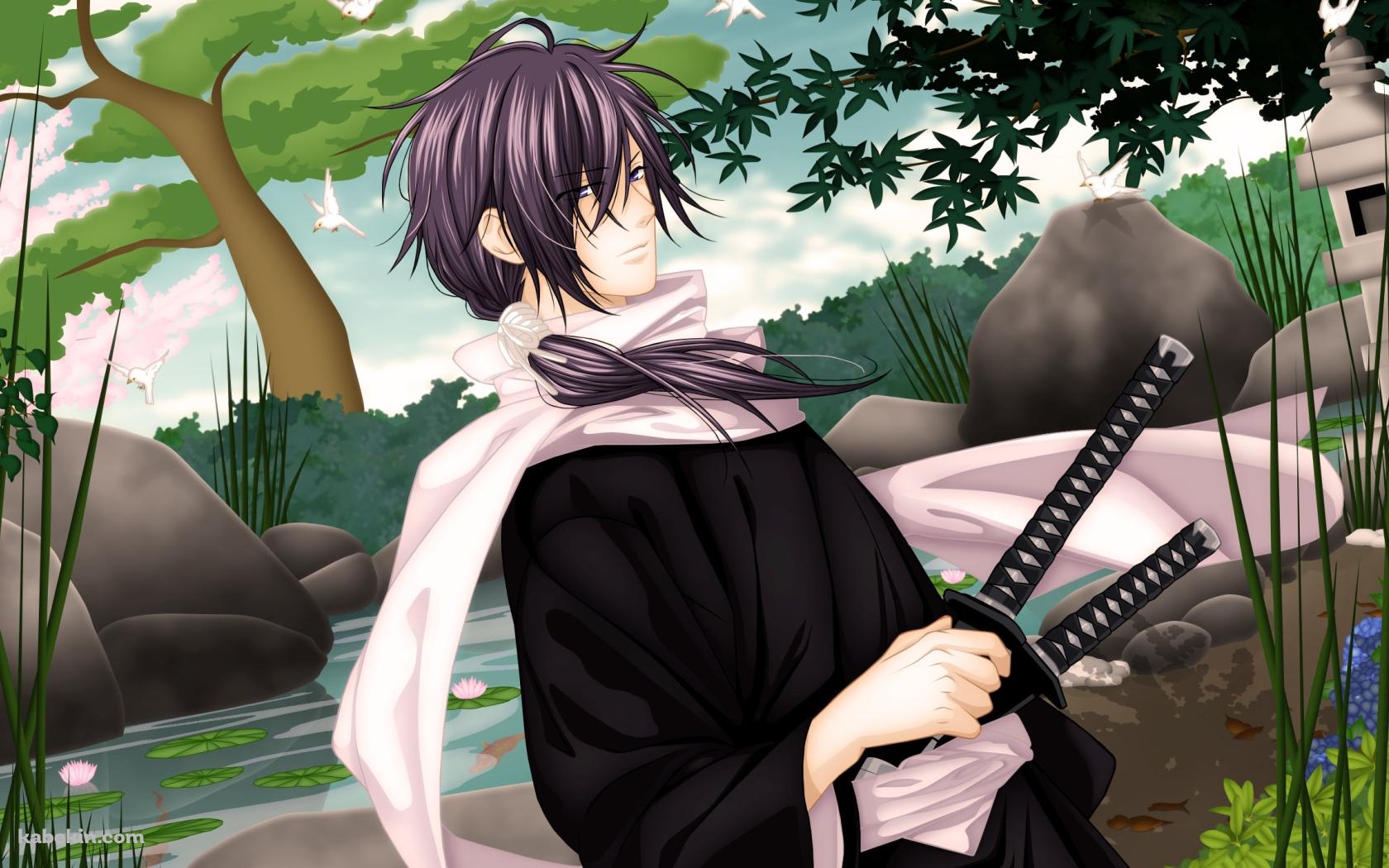 腰の刀に手をかける斎藤一 / 薄桜鬼 新選組奇譚(1680x1050px)の