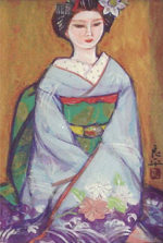 森田曠平「野分(大原女)」日本画12号