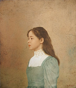 藤井勉「少女」油彩10号