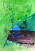 北川民次「男と女」水彩24×27cm