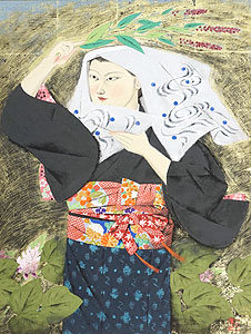 森田曠平「野分(大原女)」日本画12号