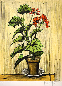 ベルナール・ビュッフェ「ゼラニウム」版画64×48cm