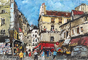 児玉幸雄「パリー風景」油彩 SM