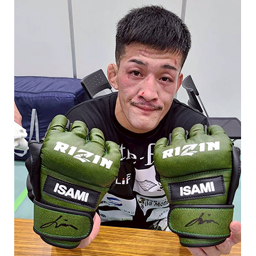 RIZIN 秋元強真サイン入り オープンフィンガーグローブ S RIZIN 秋元強