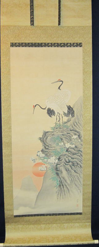 旭日双鶴図 – 古美術 太湖