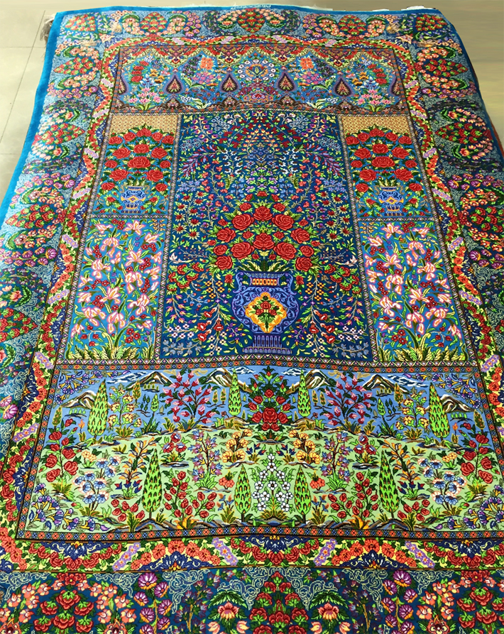 クム産シルク ペルシャ絨毯（ジャムシディ工房・ラジャビアン工房