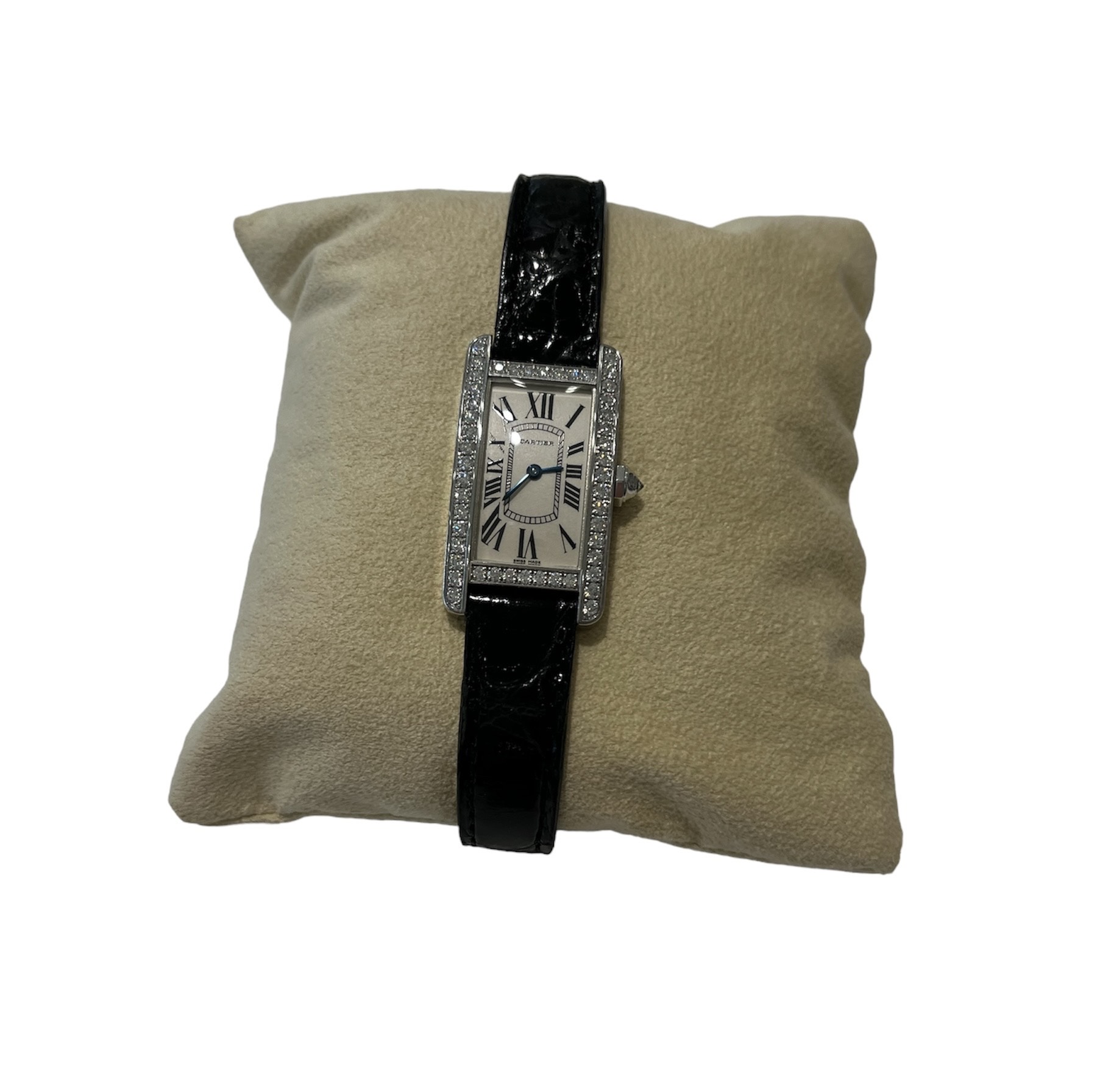 Cartier カルティエ タンクアメリカンSM 時計 SS/クロコ WB707331の