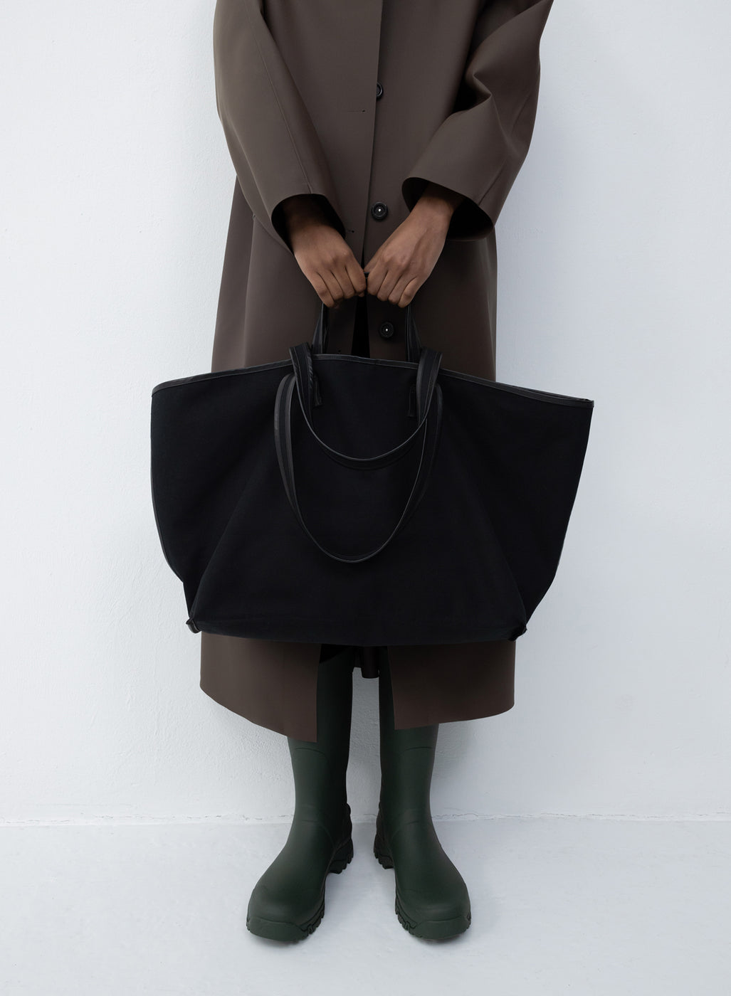 Tote canvas black | black / oil black – KASSL Editions