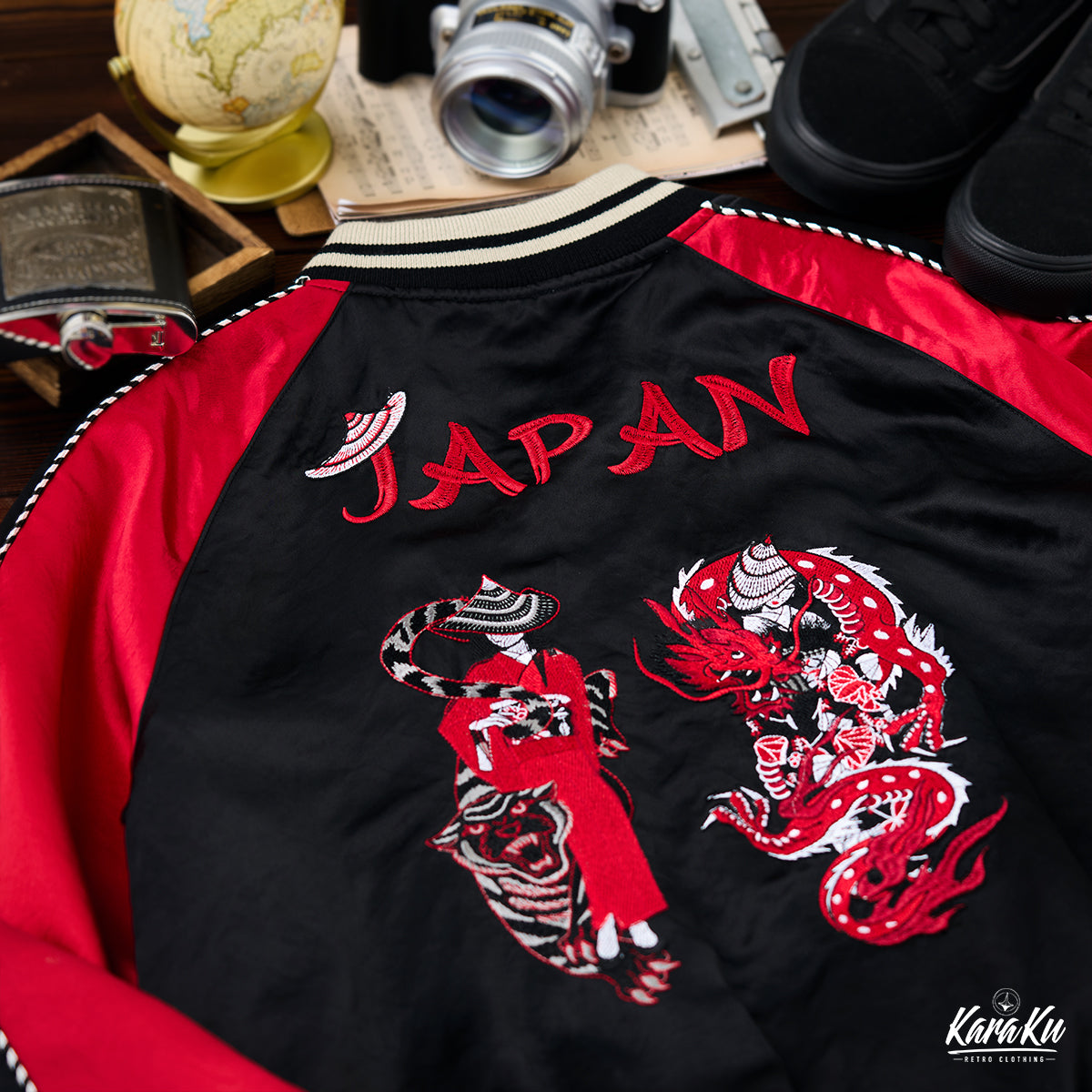 ロゴ＆ワッペン刺繍 中綿レザースタジャン – Karakubuy