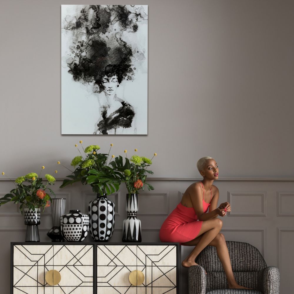 スモーキーヘアー 150x100 cm ガラスアート ｜【KARE】ドイツの家具