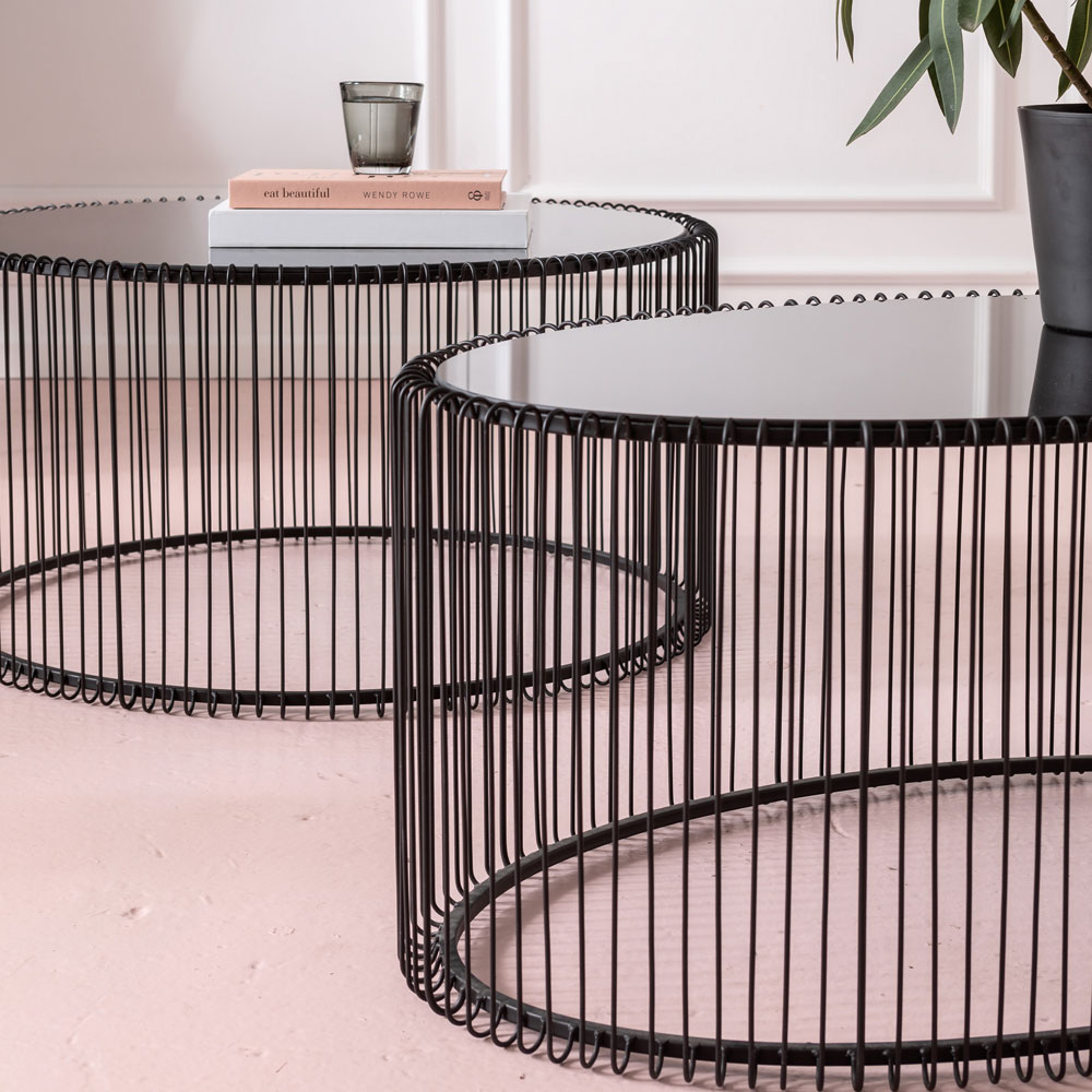 ワイヤーウーノブラック60x90cm リビングテーブル/コーヒーテーブル