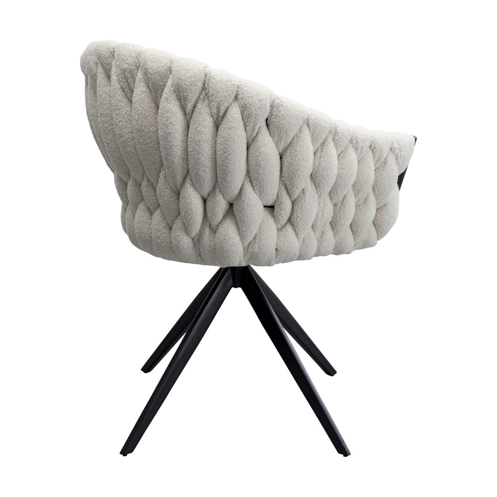 ノット ブークレ スウィベルアームチェア - ダイニングチェアの通販