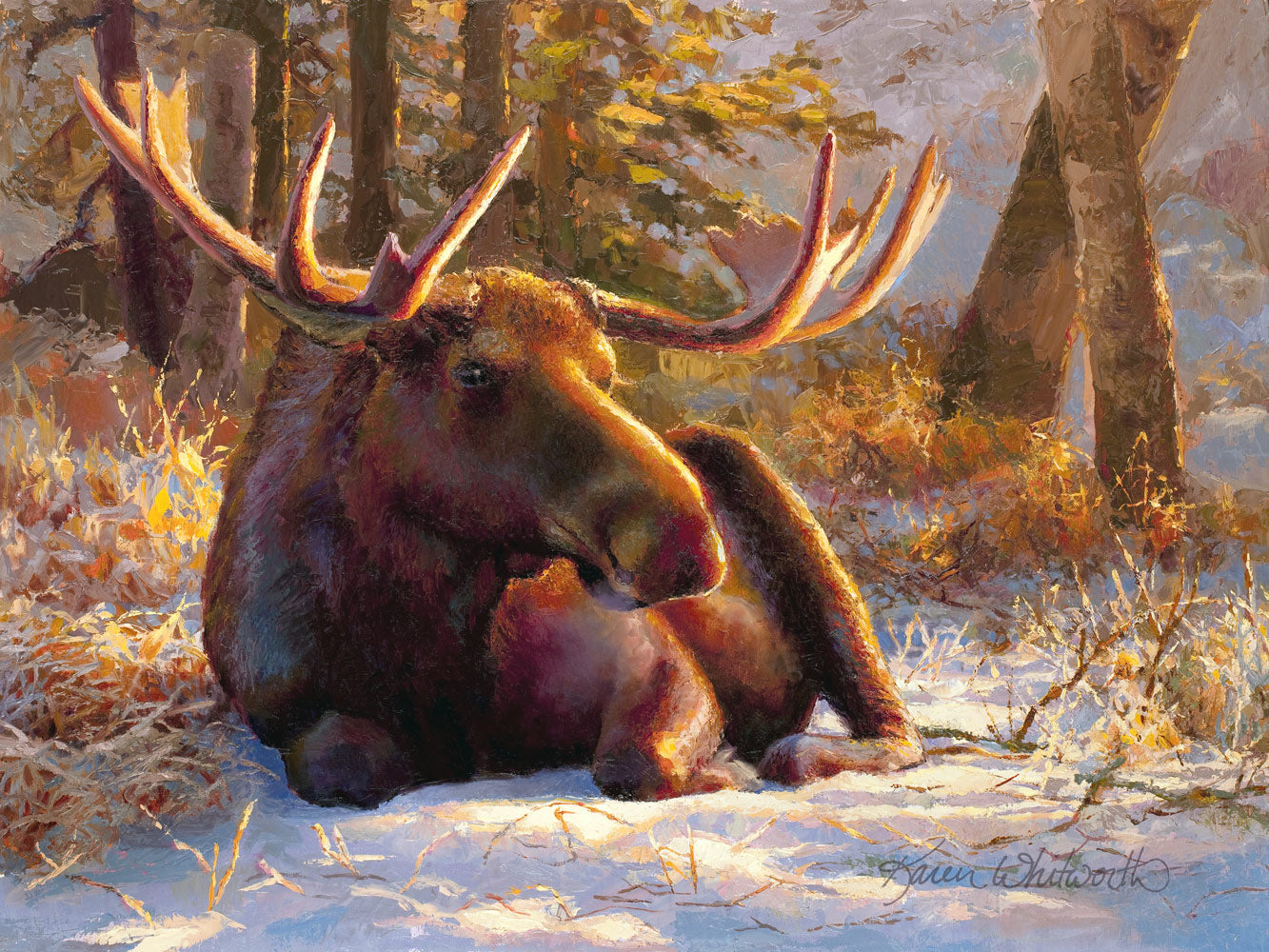 Alaskan Bull Moose Wall Art Print – Art of Karen Whitworth