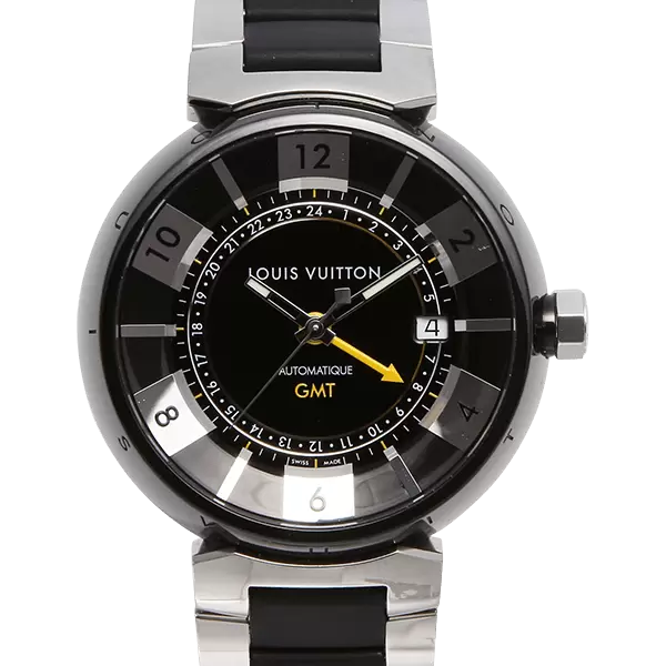 レンタル商品【Q113K】LOUIS VUITTON タンブール イン ブラック GMT