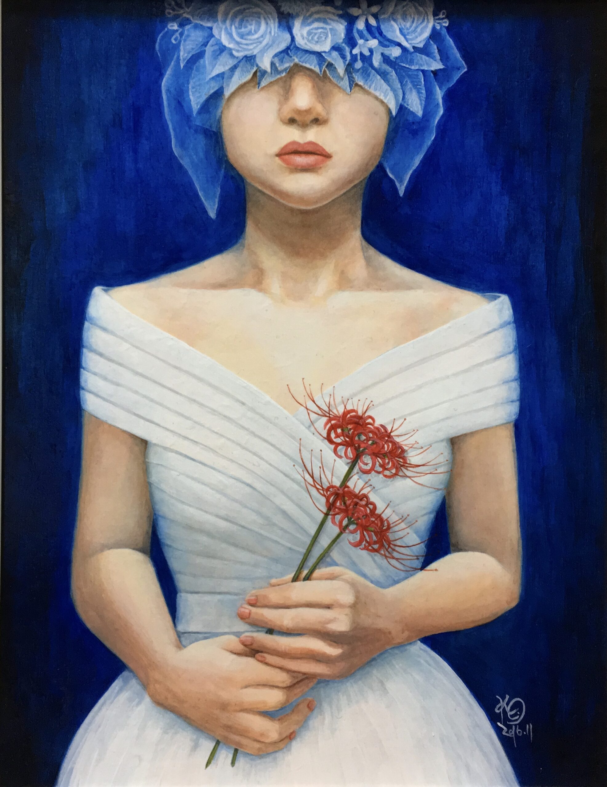 アクリル画 夢見る者 | 美術家 大森かずえ / Artist Kazue Omori