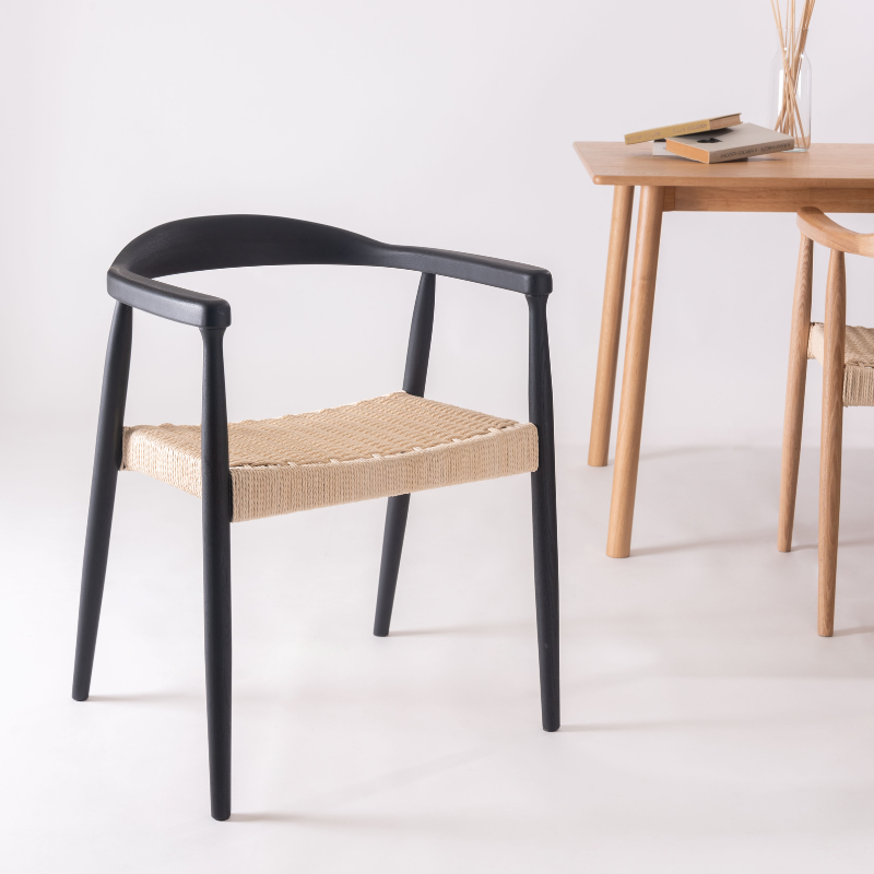 ペーパーコードアームチェア【ブラック】 – 河口家具製作所オンライン