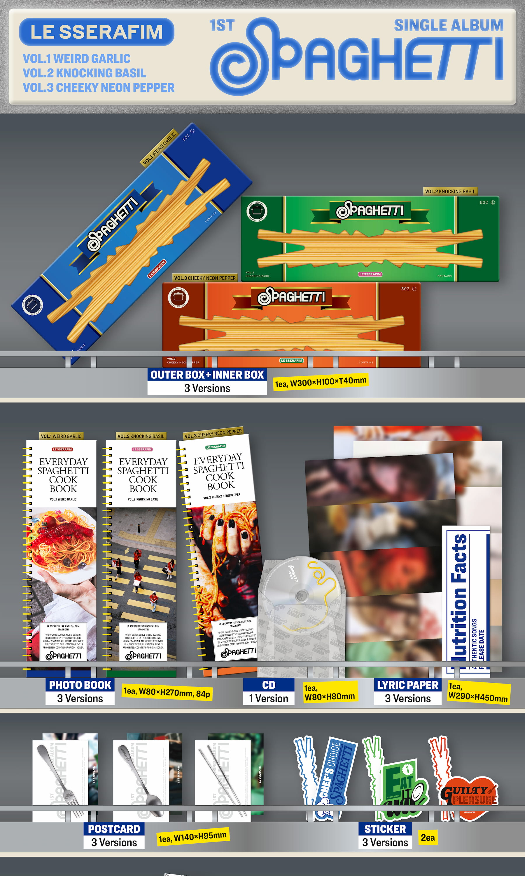 LE SSERAFIM 1ST SINGLE ALBUM [SPAGHETTI/STANDARD VER.] – Kawaii Alley