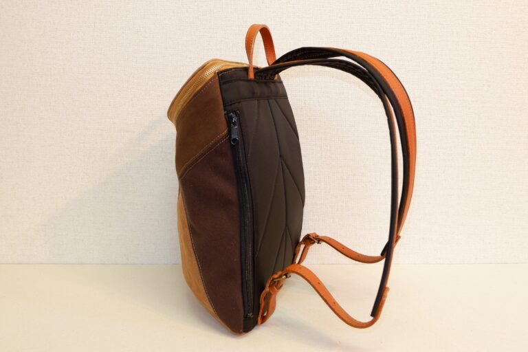 さるぼぼリュック 帆布 ブラウン×ベージュ×柿渋 | 河本商店 京都