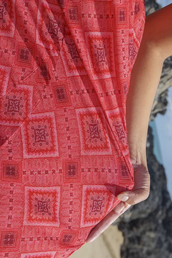 大島紬意匠 ストレッチシフォン】ひざ丈マーメイドワンピース– kay me