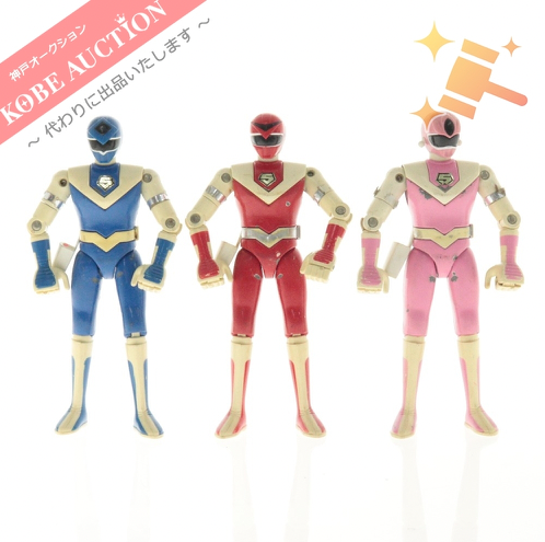 BANDAI 光戦隊マスクマン 超合金 フィギュア レッド ブルー ピンク 3点