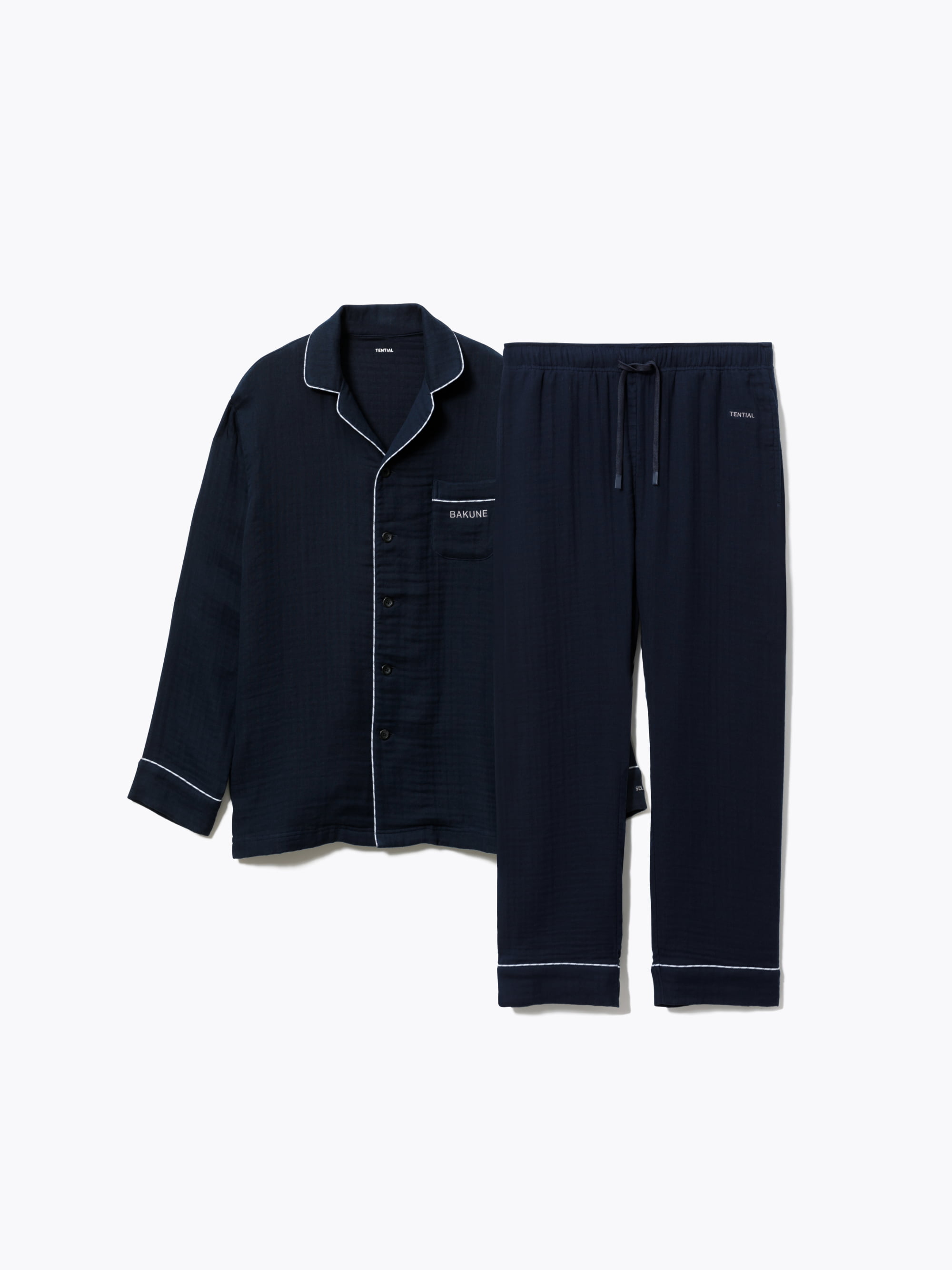 BAKUNE パジャマ ガーゼ / 上下セット（長袖シャツ・ロングパンツ