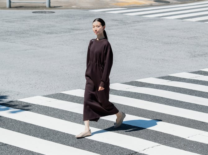 BAKUNEテックスウェット ワンピース コンフォートテックウェア