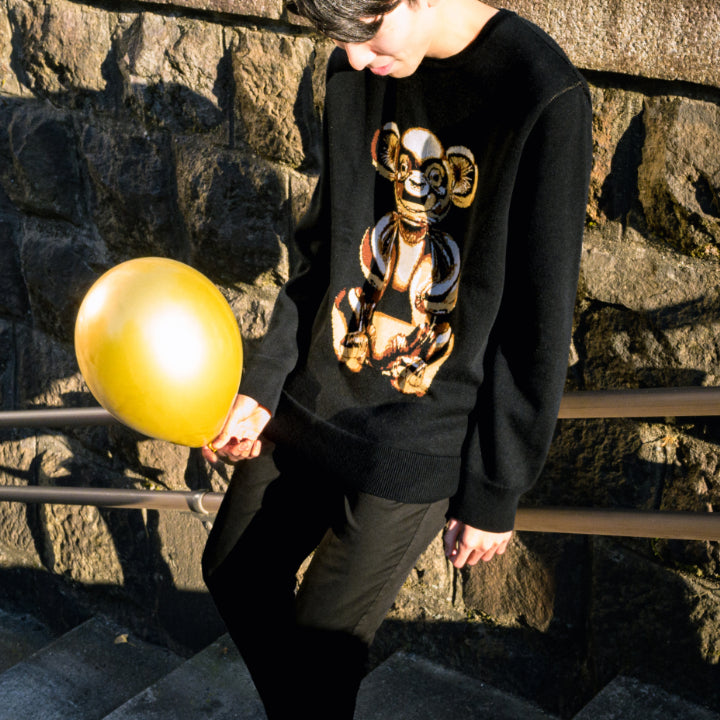 Metal Knit】SARU / ニットセーター / BLACK / 編み物☆堀ノ内×VINYL