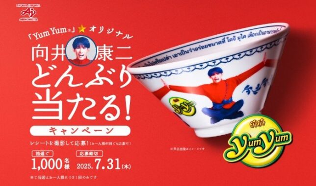 Yum Yum」オリジナル 向井康二どんぶりが当たる味の素のレシート懸賞